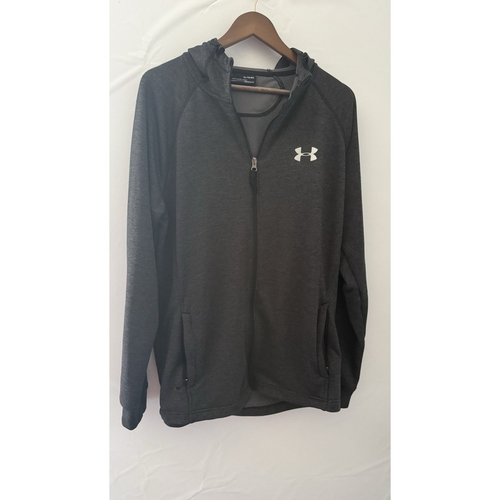 Men's Under Armour Hoodie With Gator Neck /drawstring Dark Grey EUC SZ XL